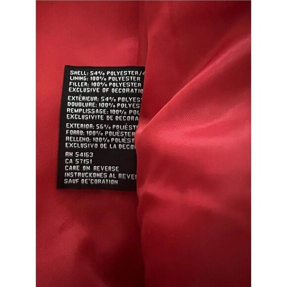 GUESS Women's Quilted Red Chevron Packable Zip Puffer Jacket Coat 22QMP180, Sz M - Picture 11 of 11